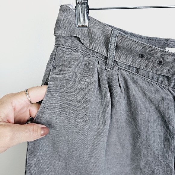 Nicole Miller Gray High Rise Linen Blend Shorts NWT, size 8 - Picture 7 of 10